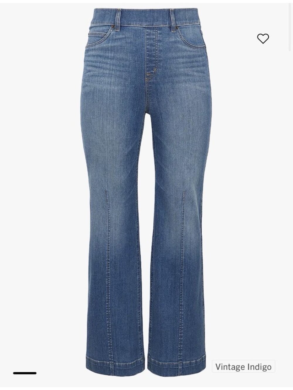 SPANX‎ Women’s Large Seamed Front Wide Leg Blue Jeans Vintage Indigo Wash Denim